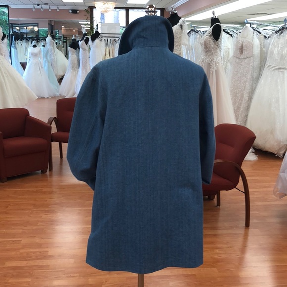 Women’s double breasted denim pea coat, made in US - Picture 3 of 6